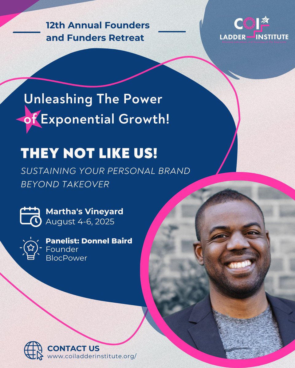 Join Donnel Baird, founder of BlocPower and nationally recognized climate entrepreneur. From being named a White House “Champion of Change” to Columbia Business School’s Entrepreneur of the Year, Donnel has built a public platform rooted in purpose.
#COILadderInstitute