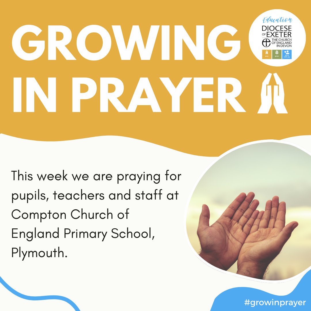 As we seek to grow in prayer, each week we will be praying for one of our Church of England Schools in #Devon. This week we are praying for pupils, teachers and staff at  Compton Church of England Primary School, #Plymouth🙏