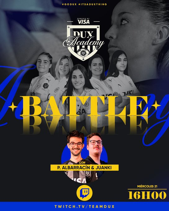 Ya estamos en directo con el torneo de la DUX Academy.

twitch.tv/teamdux