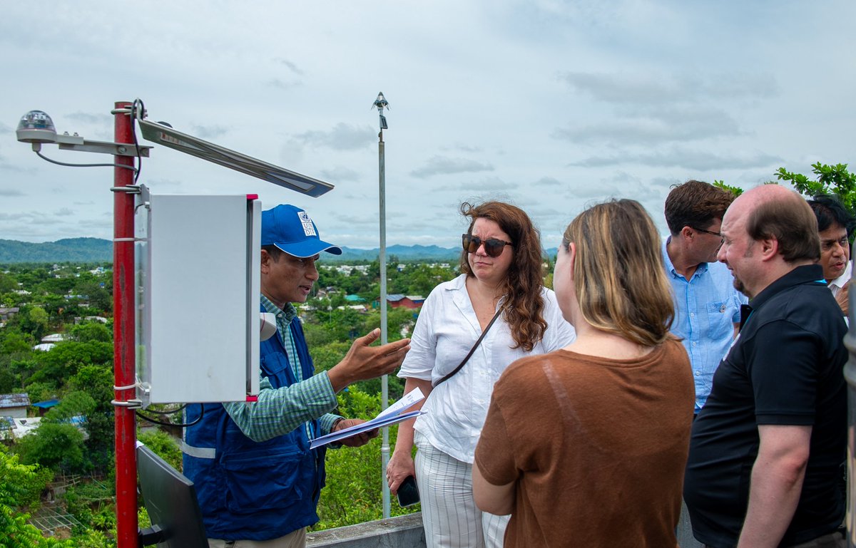 UNDP_BD's tweet photo. Landslides threaten lives in Cox’s Bazar. With 🇳🇴 support, @UNDP is enhancing resilience through rainfall monitoring, early warning systems & building local capacity, protecting both #Rohingya & host communities. 🇳🇴 State Secretary, Ms. Stine Renate Håheim’s & Amb. @NorwayAmbBD visited our impact on the ground.