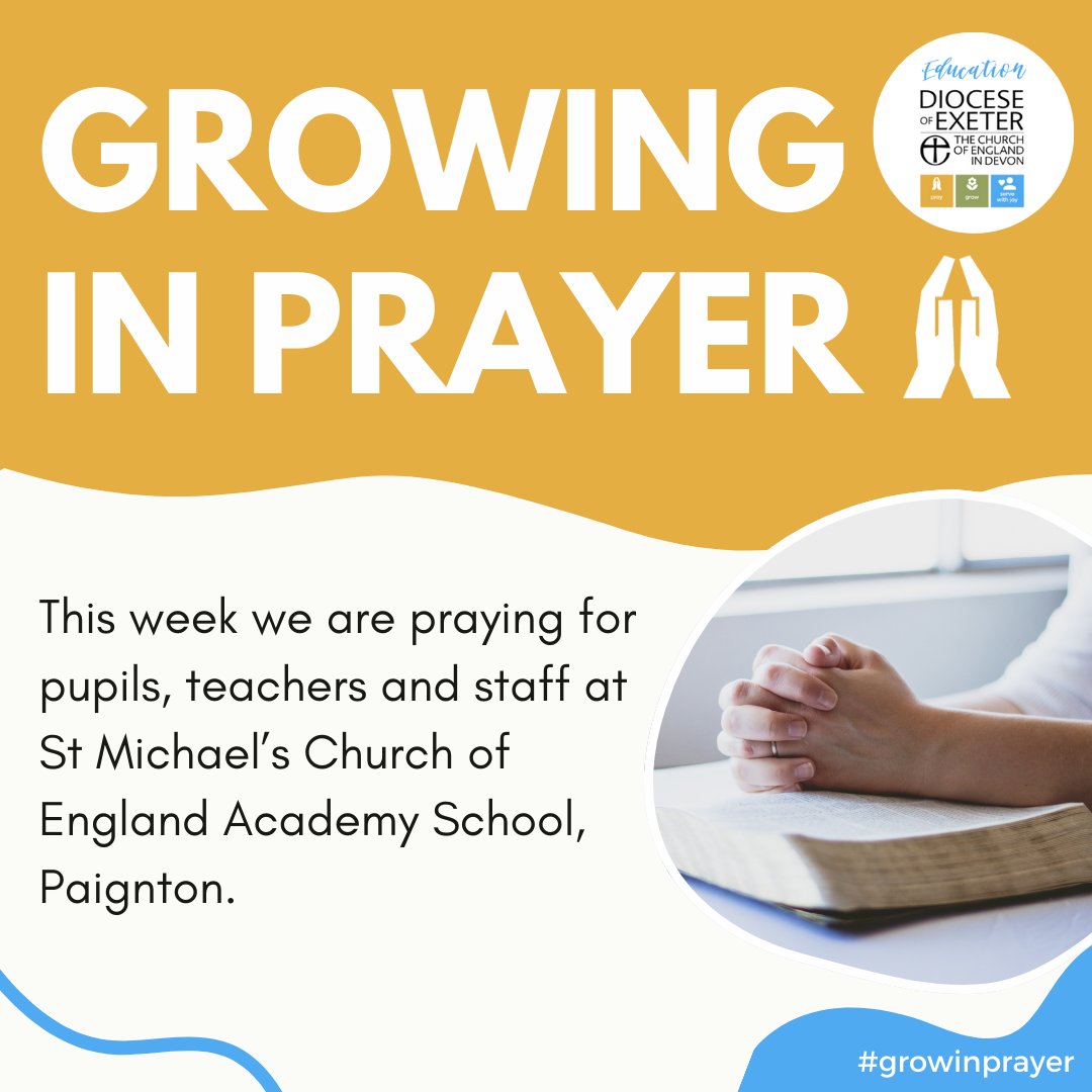 Exeter Diocese's Education Team (@edcofedevon) on Twitter photo As we seek to grow in prayer, each week we will be praying for one of our Church of England Schools in #Devon. This week we are praying for pupils, teachers and staff at St Michael's Church of England Primary Academy in #Paignton 🙏 <a href="/StMichaelsLAP/">St Michael's C of E Academy</a> As we seek to grow in prayer, each week we will be praying for one of our Church of England Schools in #Devon. This week we are praying for pupils, teachers and staff at St Michael's Church of England Primary Academy in #Paignton 🙏 <a href="/StMichaelsLAP/">St Michael's C of E Academy</a>