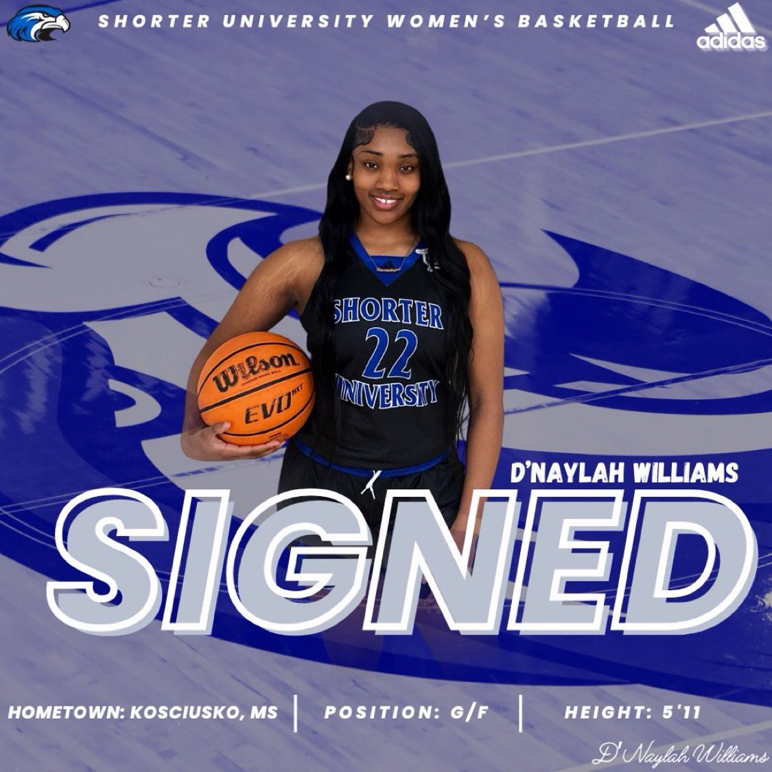 Shorter University Women’s Basketball (@shorter_wbb) on Twitter photo 𝒪𝒻𝒻𝒾𝒸𝒾𝒶𝓁𝓁𝓎 𝓈𝒾𝑔𝓃𝑒𝒹 ✍🏾📜
📍𝐖𝐞𝐥𝐜𝐨𝐦𝐞 𝐭𝐨 𝐓𝐇𝐄 𝐇𝐈𝐋𝐋 D’Naylah Williams‼️<a href="/dnaylahw2023/">D'Naylah Williams</a>
#HABITS 🔵⚫️🦅 𝒪𝒻𝒻𝒾𝒸𝒾𝒶𝓁𝓁𝓎 𝓈𝒾𝑔𝓃𝑒𝒹 ✍🏾📜
📍𝐖𝐞𝐥𝐜𝐨𝐦𝐞 𝐭𝐨 𝐓𝐇𝐄 𝐇𝐈𝐋𝐋 D’Naylah Williams‼️<a href="/dnaylahw2023/">D'Naylah Williams</a>
#HABITS 🔵⚫️🦅