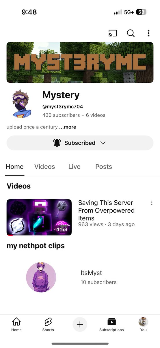 Myst3ryMC1's tweet photo. Let’s get my vid to 1k https://t.co/z5GkgiT7Fh
