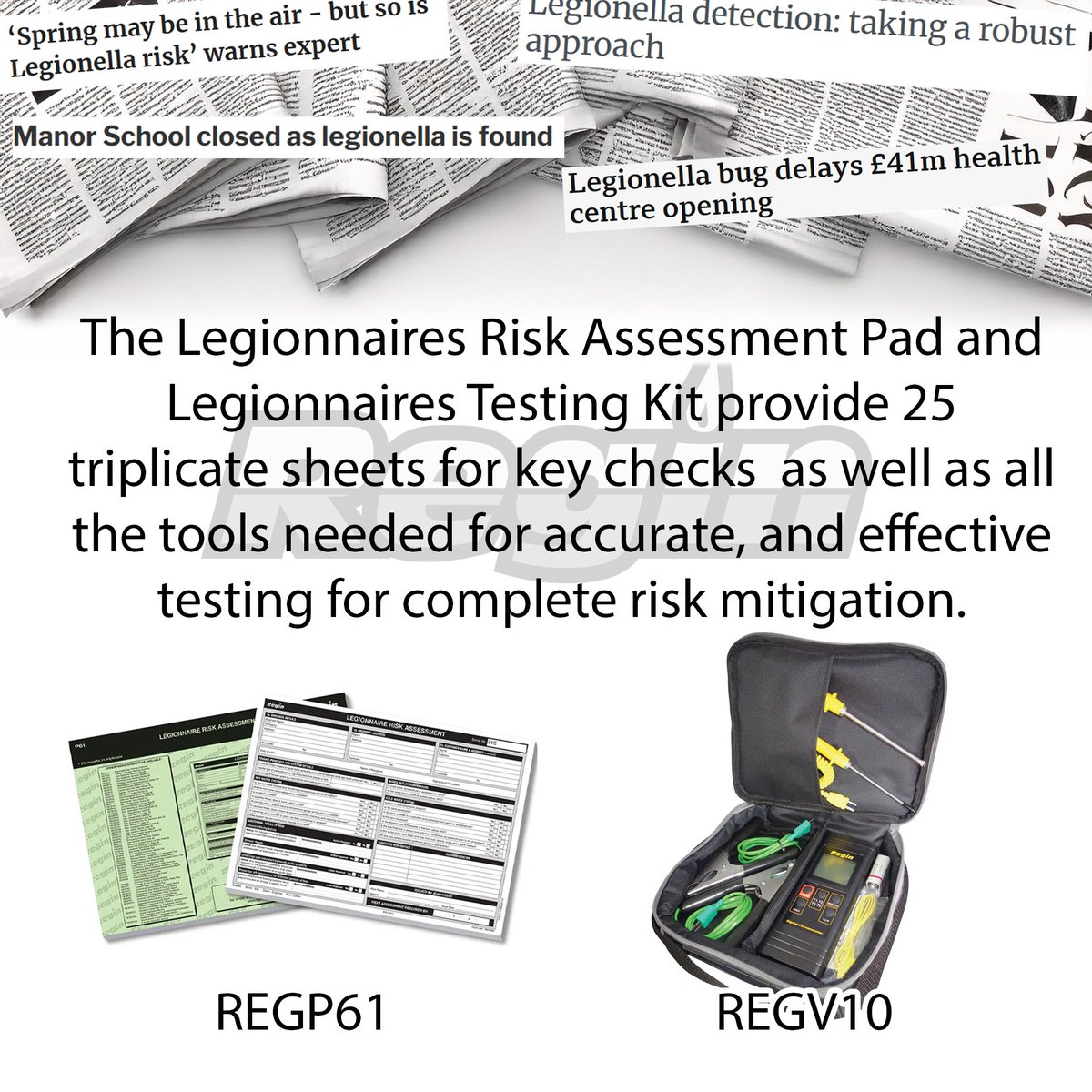 Legionella cases are on the rise – making effective risk management more important than ever. Our Risk Assessment Pads and Testing Kits provide the ideal tools for identifying and mitigating Legionella risks with confidence.