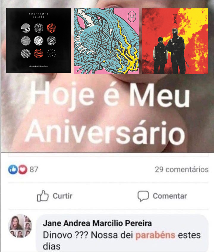 btrvz's tweet photo. os albuns do twenty one pilots fazendo aniversário em maio é exatamente assim https://t.co/iQnqYOfzYx