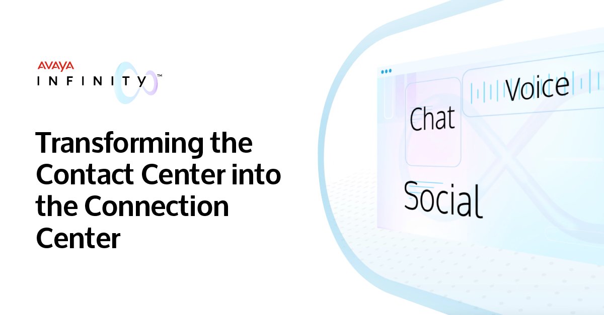 The contact center isn’t living up to its potential. Avaya Infinity™ removes silos and unifies experiences to turn contact centers into connection centers to build tangible value.

Visit our website to learn how you can transform contact into connections: avaya.com/en/products/in…