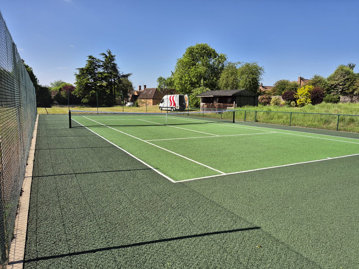 Sportssurfacing's tweet image. We can perform miracles........... Who would of thought that this old, neglected tennis court could be saved - we did! Our complete renovation process involving 'blood, sweat, but no tears', achieved an incredible result for our client near Nottingham.