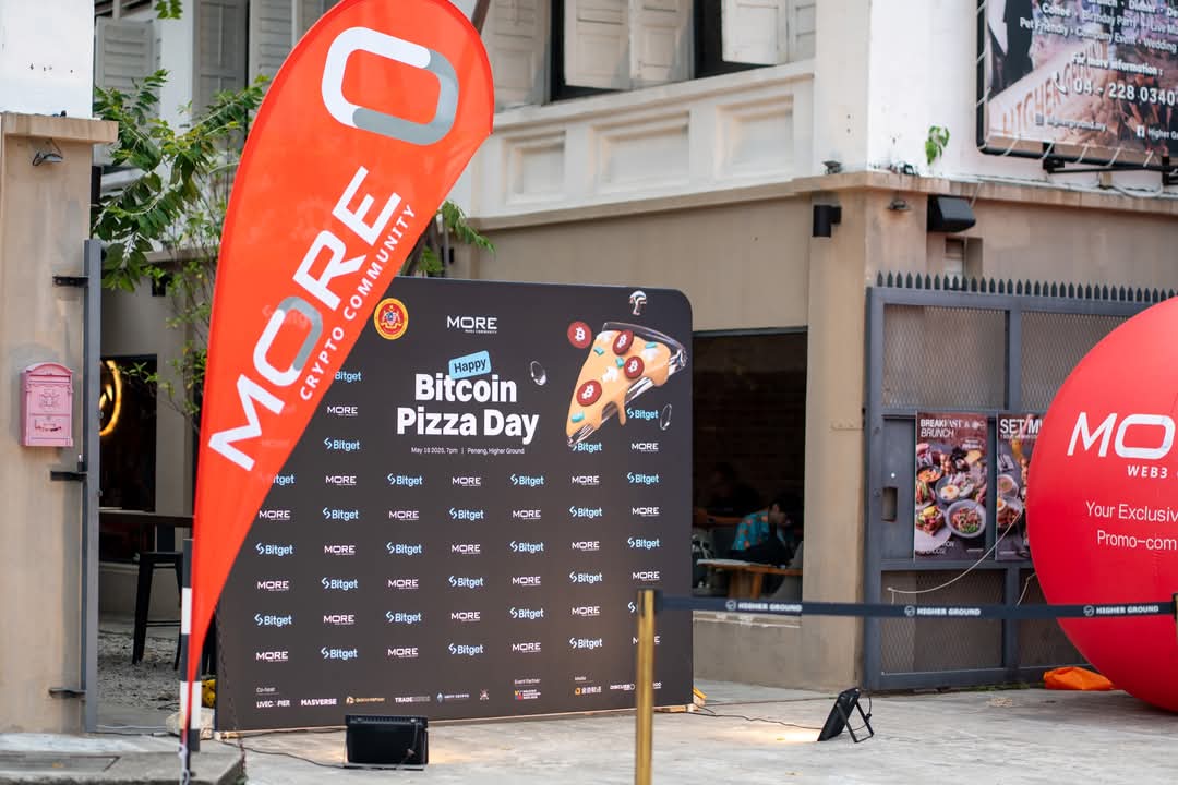 morecomofficial's tweet image. Bitcoin Pizza Day was a blast!🔥 🔥 🔥 

⭕ Tonight, we kept the 15-year-old Bitcoin legend alive and kicked off another wild celebration!🍕 🍕 

#BitcoinPizzaDay #Bitgetglobal #bitgetmalaysia #morecommunity #Web3Malaysia #CryptoParty #Bitget #BlockchainCelebration #penang