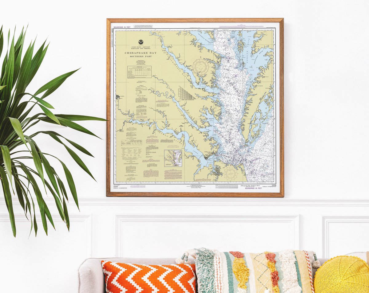 HistoricPictorx's tweet image. Historic Nautical Map - Chesapeake Bay Southern Part, 1992 NOAA Chart - Maryland, Virginia (MD, VA) 

Shop Today! 👉Starting at $49.99 - historicpictoric.com/products/map-c… 

#HistoricPictoric #History #HistoricMaps #Vintage #WallArt #HistoryFacts #Art #Map