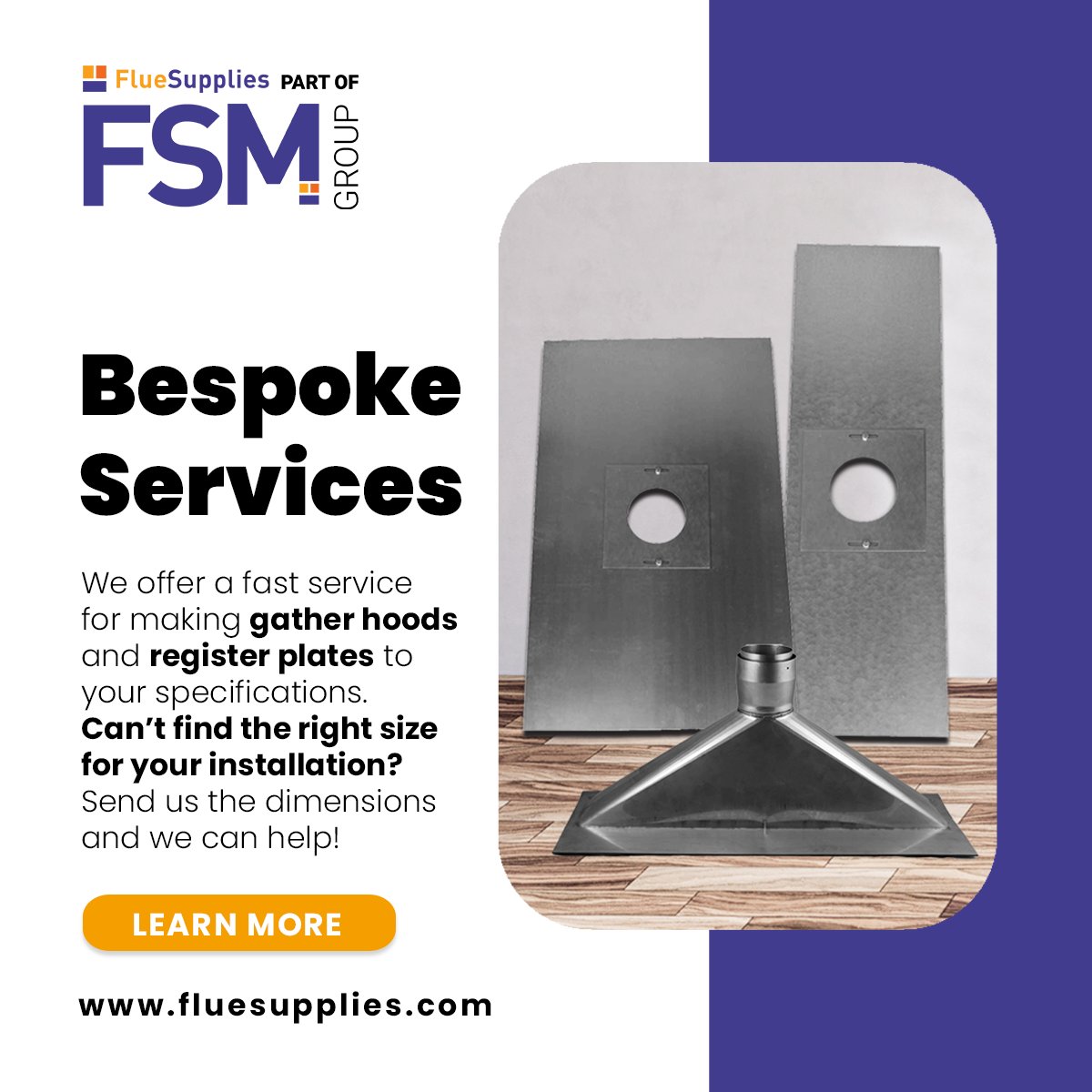 👀 Looking for custom-made items? Just head to the support tab on our website fluesupplies.com to send us your specifications and request a quote or call us on 0344 800 6586
#bespokemanufacturing #registerplates #gatherhoods #madeinuk #chimneysweep #stoveinstalls #custom