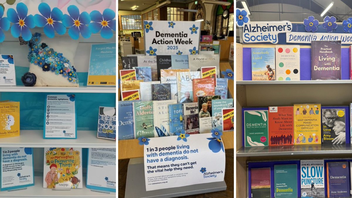 Dementia Friends (@dementiafriends) on Twitter photo We've loved seeing how libraries are raising awareness this #DementiaActionWeek!
By making dementia information and stories front and centre, you're helping those affected by dementia feel more understood and less alone 💙
<a href="/Medwaylibraries/">Medway Libraries</a> <a href="/WirralLibraries/">Wirral Libraries</a> <a href="/ElthamLibrary/">Eltham Library</a> We've loved seeing how libraries are raising awareness this #DementiaActionWeek!
By making dementia information and stories front and centre, you're helping those affected by dementia feel more understood and less alone 💙
<a href="/Medwaylibraries/">Medway Libraries</a> <a href="/WirralLibraries/">Wirral Libraries</a> <a href="/ElthamLibrary/">Eltham Library</a>