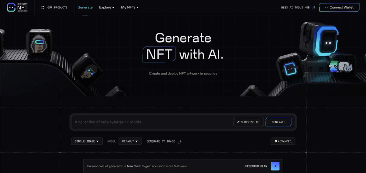 Crypto_Tony07's tweet photo. 🚀 Creating 10,000 NFTs with no code in under 60 seconds? Sounds like a dream — but @Chain_GPT just made it real. Powered by the $CGPT token.
As someone who's seen countless NFT tools come and go, I can confidently say: ChainGPT’s AI NFT Generator hits different. Whether you’re a degen, artist, builder, or brand — this tool flips the game.

🎨 What is ChainGPT’s AI NFT Generator?

It’s an all-in-one platform that lets you generate, mint, and list NFTs across 25+ blockchains using AI-powered image generation. Just type a prompt, choose your settings, and within seconds — you’ve got your NFT, ready to mint or sell.

Forget needing a dev. Forget long timelines. Forget paying thousands to outsource your collection. This is the Web3-native AI toolkit we've been waiting for.

⚡ Key Features I’m loving:
🎯 AI-Powered Creativity: V3-level text-to-image models (VeloGen, NebulaForge XL, Visionary Forge) give 🔥 results.
🎯 10K NFT Collections: Yup — generate full collections with rarity layers, traits, and unique images.
🎯 No-Code, Frictionless: No technical experience required. Just vibe and create.
🎯 Real-Time Minting: Mint on 25+ chains including @ethereum, @0xPolygon, @BNBCHAIN, @arbitrum, @base, @avax, @LineaBuild, @Mantle_Official & more.
🎯 Integrated Marketplace: List and sell instantly. OpenSea-ready.
🎯 NFT Events with Rewards: From @TrustWallet to @babydoge, @Chain_GPT has hosted $50K+ prize pools. Real opportunities for creators.
🎯 Flexible Payments: Pay with crypto (USDT, ETH, BNB...) or credit card. Your choice.

💡 And it gets even better:
* Feeling stuck? Tap “Surprise Me” for fun prompt ideas.
* Want better results? Hit “Enhance Prompt” to refine your vision.
* Upload your own image and let the AI work from there.
* Tip your favorite creators — or earn tips as one.

This isn’t just a tool. It’s a canvas for creativity + a launchpad for your NFT brand.

🧠 My take as a Web3 content creator?

I've used many “AI NFT generators” before. Most are clunky or lack scalability.
But this? This is fast, smooth, and powerful enough to go from idea → image → marketplace in one single flow. That’s end-to-end Web3 creation.

And the best part? It’s accessible. No gatekeeping. No high fees. No middlemen.
Just pure creative freedom — backed by ChainGPT’s AI tech.

🎯 Want to try it yourself?
Head to https://t.co/MHREuPKnie and start creating.

Then tag me with what you come up with. I wanna see the memes, the masterpieces, and the madness y’all cook up with this tool.
Let’s push the limits of on-chain creativity. This is the future of NFTs — and it’s AI-powered. 💥

#ChainGPT #Web3Tools #NFT $CGPT