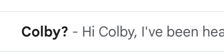 COLBY?

PS don't do this