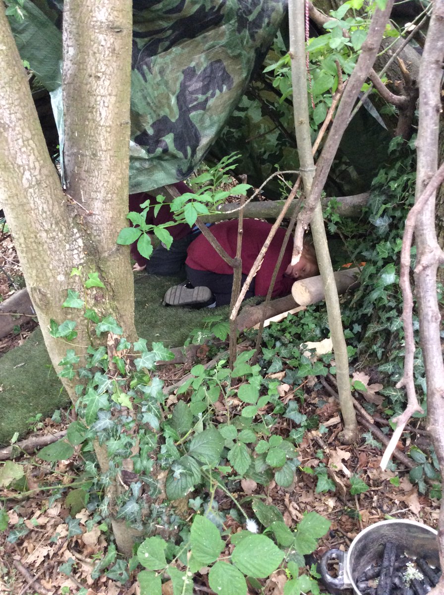 Stradforest's tweet photo. Over the past few weeks, Y2 have been developing their forest survival skills! They've made waterproof shelters, used tools for camp plaques, practised fire-making, and helped friends in forest first aid challenges 🌲🔥 @StradbrokePri https://t.co/ctY7xeKZ0u