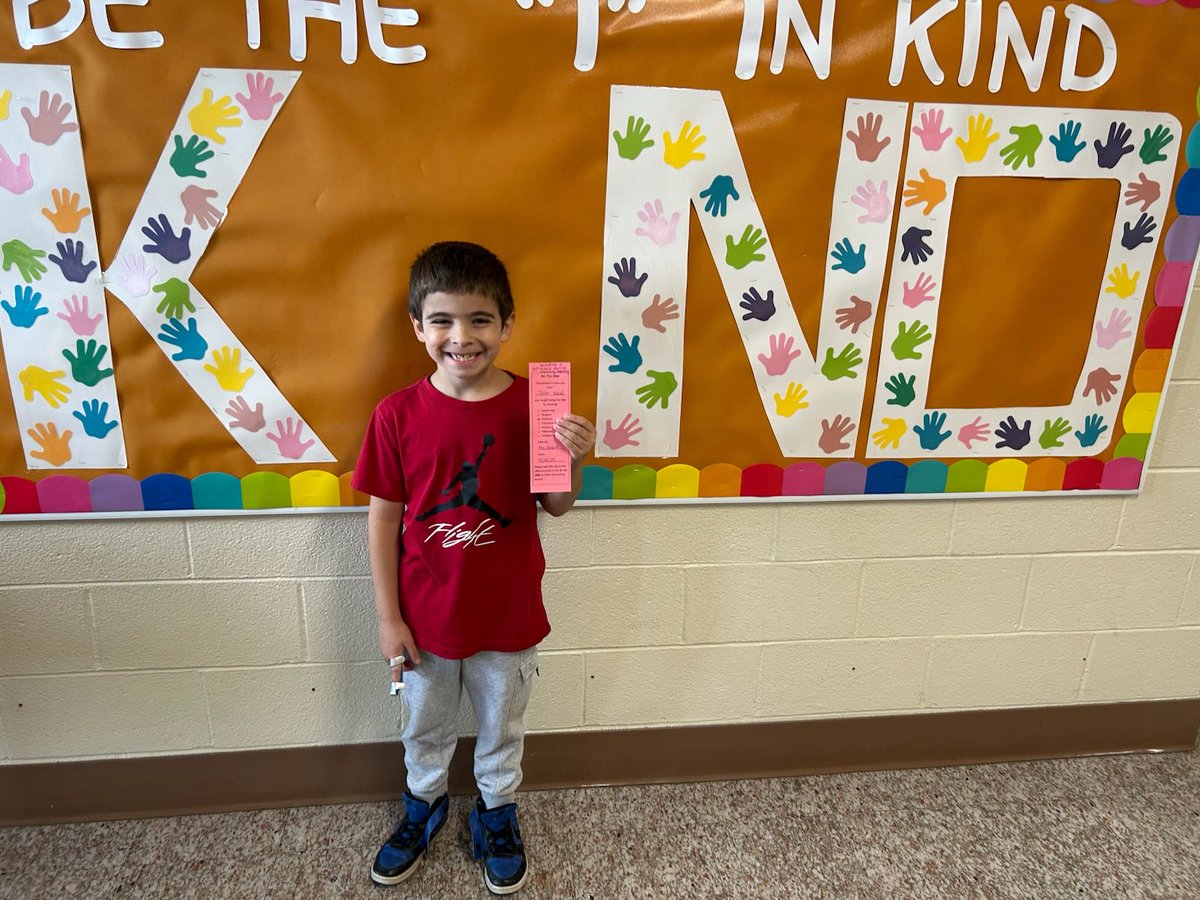 Jordan is our student of the week showing kindness including a friend during morning meeting. #BeTheOneVFE