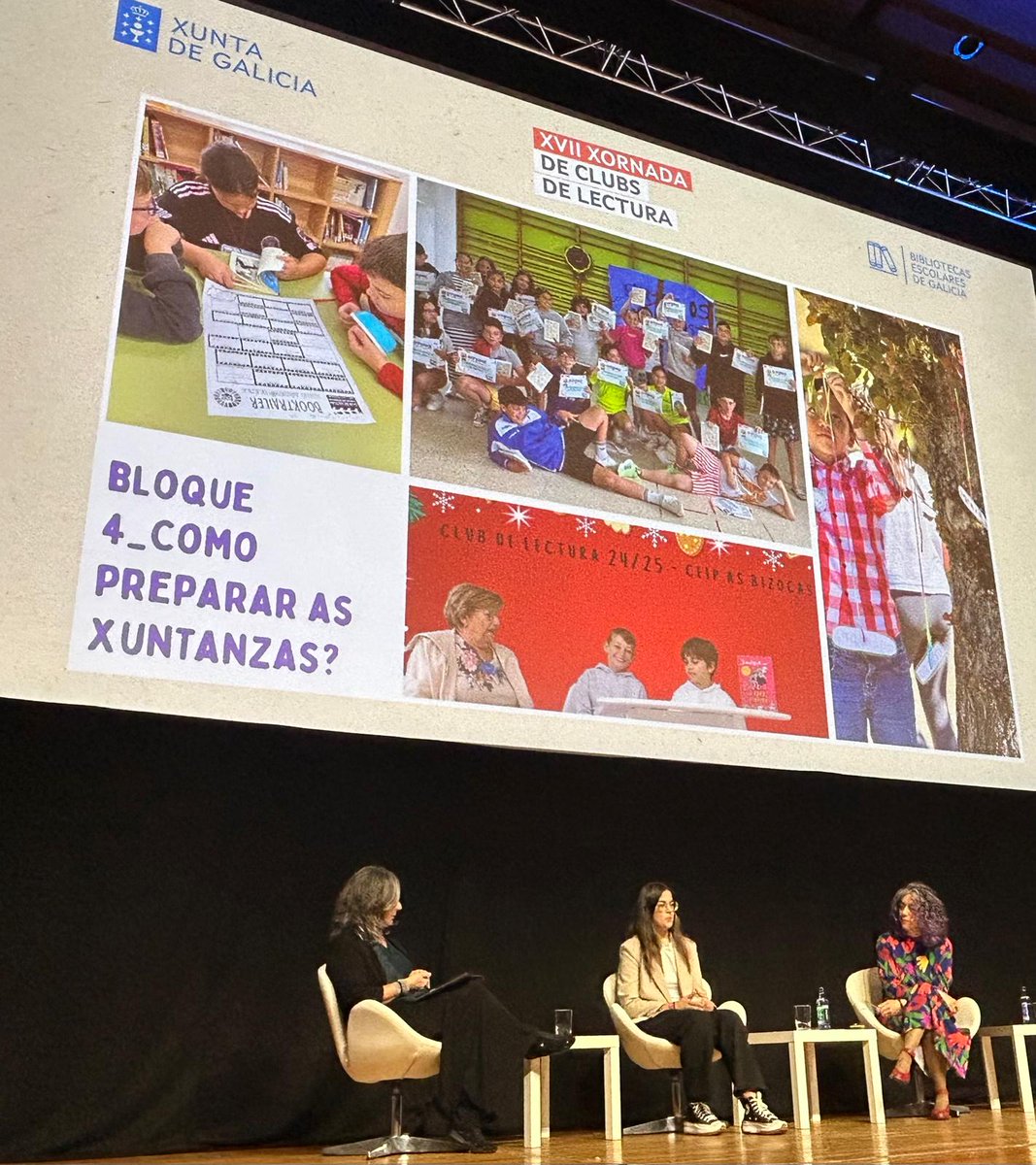 bescolaresgal's tweet photo. Conversa arredor da dinamización de clubs de lectura con Nine Paz do IES de Brión e Silvia Morgade do CEIP As Bizocas na#ñ #17XCL
#XCL25 #bescolaresgal #bescolaresgalabertas https://t.co/PJ7BgsyXRg