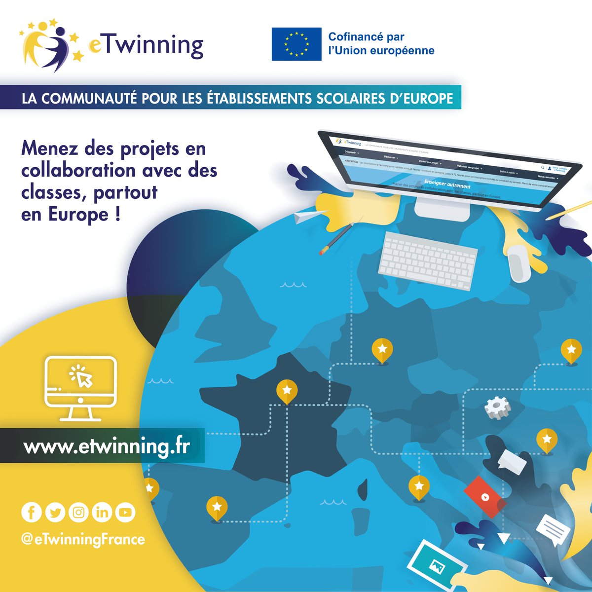 👩‍🏫🌍 Enseignant(e) en quête de projets motivants et collaboratifs ?
Découvrez #eTwinning : une passerelle vers l'Europe pour vos élèves !
📅 Webinaire à ne pas manquer
👉 reseau-canope.fr/service/etwinn…