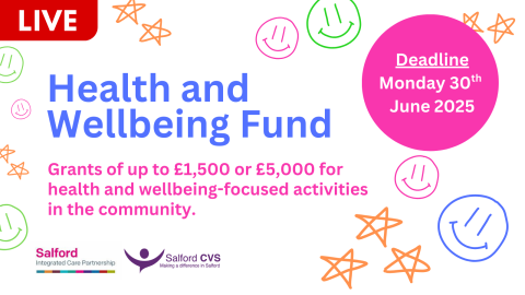 SalfordCVS's tweet photo. We currently have three funds open to applications! 

Healthy Schools Partnership Fund - Grants up to £5,000 or £10,000.
Health and Wellbeing Fund - Grants up to £1,500 or £5,000. 
Whose Art, Whose Culture Fund -  Grants up to £2,500, £10,000 or £15,000

https://t.co/PhHbmeEkcU https://t.co/wwwI8LrPLO