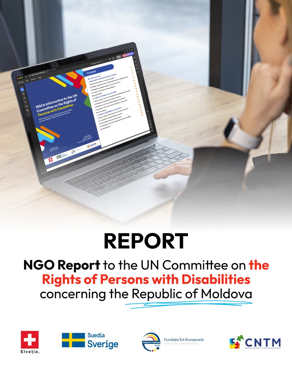 CNTMoldova's tweet photo. 📢 Tinerii din Moldova au transmis un mesaj clar către ONU!
CNTM a prezentat un raport despre drepturile tinerilor cu dizabilități: legea promite, dar realitatea dezamăgește.
📄 Detalii &amp; recomandări: https://t.co/rNhHt2O1m7 https://t.co/7YXdMQiKML