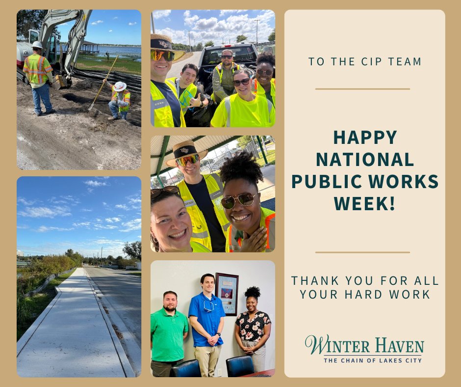 Our Capital Projects and Special Initiatives Team—the team leading the way on major roadway projects across Winter Haven! 

From planning to completion, they’re building the future of Winter Haven one project at a time. 🛣️