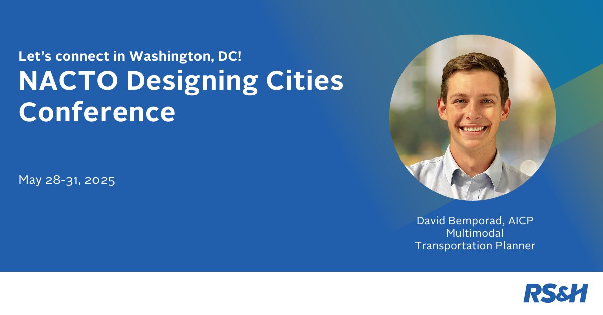 We are attending the #NACTO2025 Designing Cities Conference in Washington, DC. Are you planning to be there? Explore how RS&amp;H can help you achieve your mobility goals at rsandh.com/bike-and-pedes…. 
#DriventoCare  #TransportationPlanning #BikePedInfrastructure #UrbanMobility