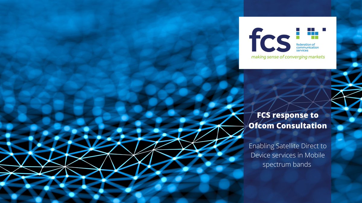The FCS has responded to <a href="/Ofcom/">Ofcom</a>’s consultation: Enabling Satellite Direct to Device services in Mobile spectrum bands.

You can view the response on our website: fcs.org.uk/consultationre…

If you have any thoughts on our response, please get in touch at fcs@fcs.org.uk