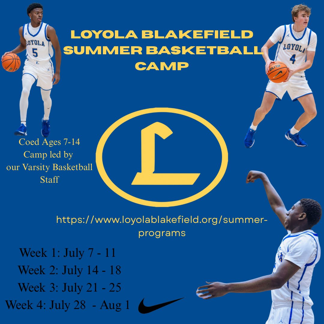 Roger Garfield (@coach__gar) on Twitter photo Summer 🏀 <a href="/LoyolaDons/">Loyola Blakefield</a> — starting in July! The <a href="/BasketballDons/">Loyola Blakefield Basketball</a> camps will feature games, skill work, contests, awards, and more. Come hoop with us! #RollDonsRoll 💙💛 Summer 🏀 <a href="/LoyolaDons/">Loyola Blakefield</a> — starting in July! The <a href="/BasketballDons/">Loyola Blakefield Basketball</a> camps will feature games, skill work, contests, awards, and more. Come hoop with us! #RollDonsRoll 💙💛