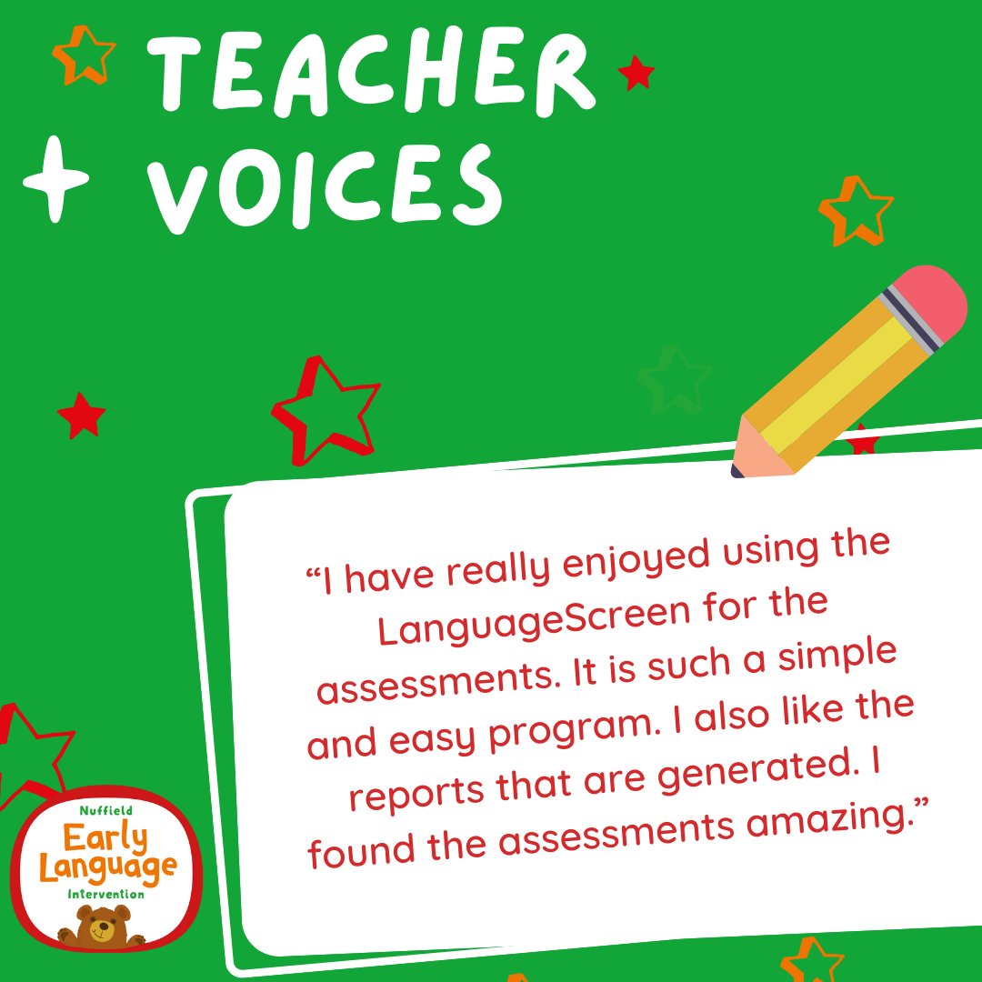 A LanguageScreen assessment takes less than 10 minutes per student with results available automatically. It is as accurate as a 30-minute paper-based assessment administered by a speech and language specialist. It automatically scores and provides personalised reports.