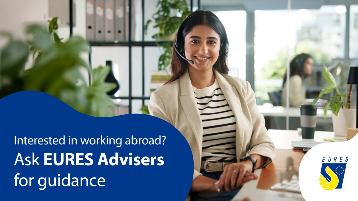 💡 Thinking about working abroad and don’t know where to start?

✨ Good news: Nearly 1 000 EURES Advisers across Europe can guide you 1-on-1!
Just open the chat on the EURES portal (bottom right corner).

🔗 eures.europa.eu/index_en 

 #EURESjobs #CareerAdvice #WorkInEurope