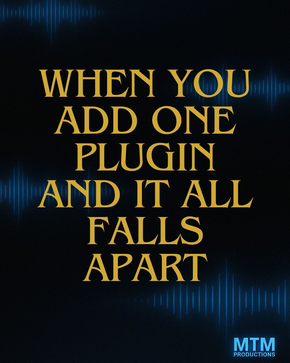 mtm__prod's tweet image. Why does one reverb ruin everything?
`
`
`
`
#PluginChaos #MixingFails #AudioLife #MTMStudioLaughs