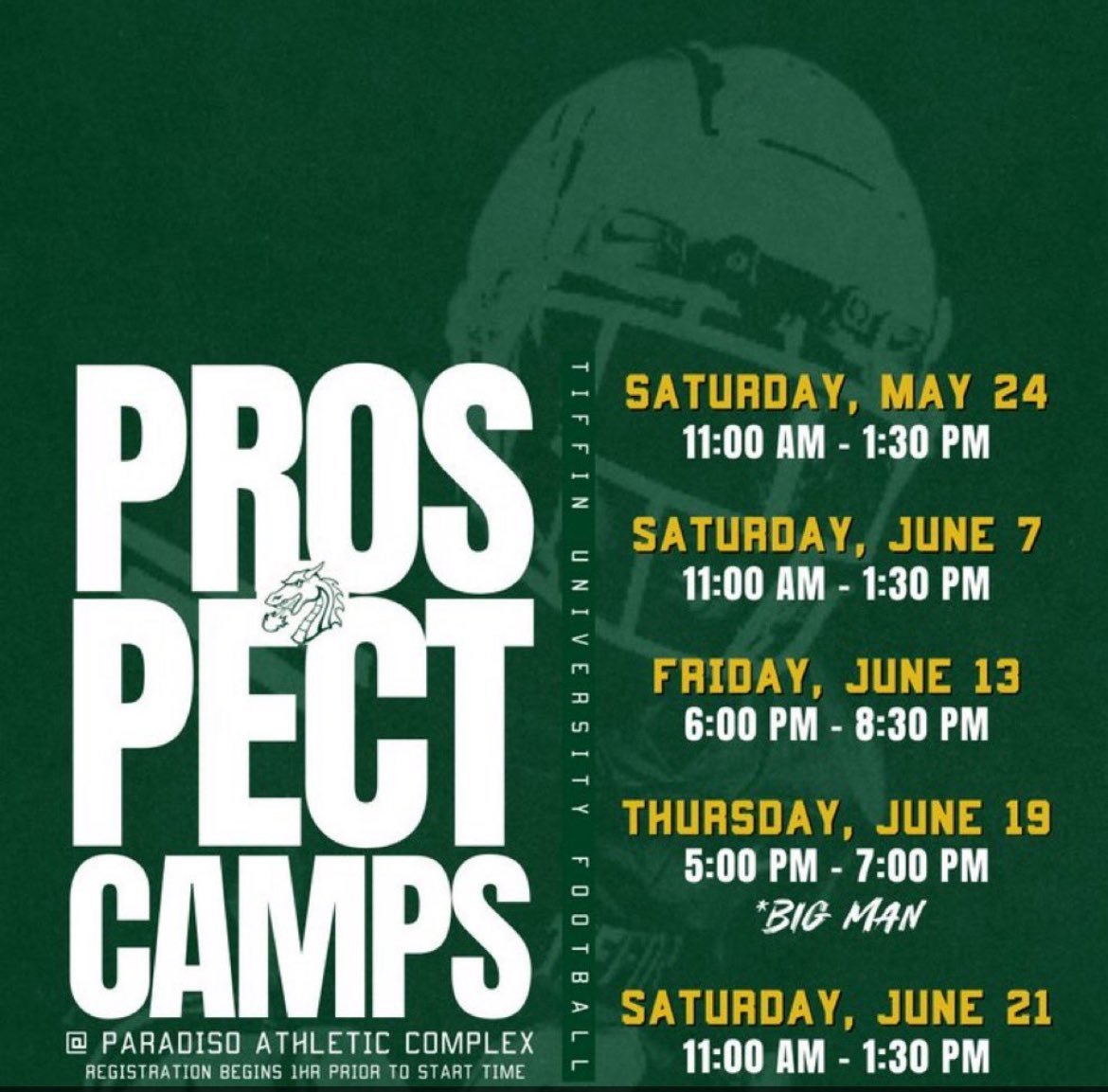 Thanks for the camp invite ready to work <a href="/TUDragonFB/">Tiffin University Football</a> <a href="/mattmartinp/">Matt Martin</a>