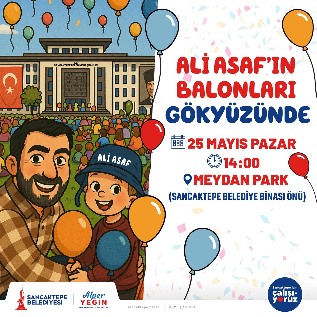 Minik bir kahraman, büyük bir mücadele…❤️

Ali Asaf için gökyüzünü umutla dolduruyoruz. 🎈

Tüm komşularımızı 25 Mayıs Pazar 14.00’te Meydan Park’a bekliyoruz. Çünkü umut paylaştıkça çoğalır. 💙