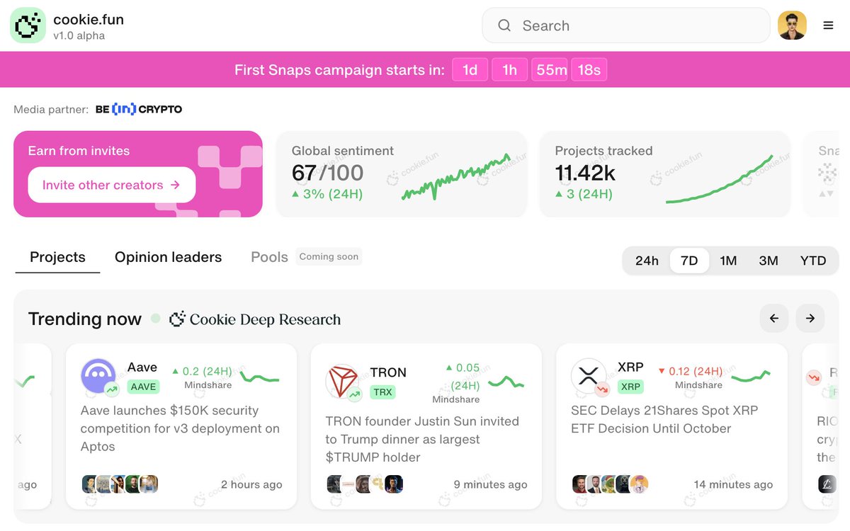 justin vogel 🦁 (@jkey_eth) on Twitter photo If you haven't been paying attention, Cookie just launched its "Snaps" program, directly positioning itself against Kaito's Yaps
In both cases, users earn mindshare points, hoping they'll convert into airdrops
Here's a quick breakdown of this emerging rivalry:
- Cookie began as If you haven't been paying attention, Cookie just launched its "Snaps" program, directly positioning itself against Kaito's Yaps
In both cases, users earn mindshare points, hoping they'll convert into airdrops
Here's a quick breakdown of this emerging rivalry:
- Cookie began as