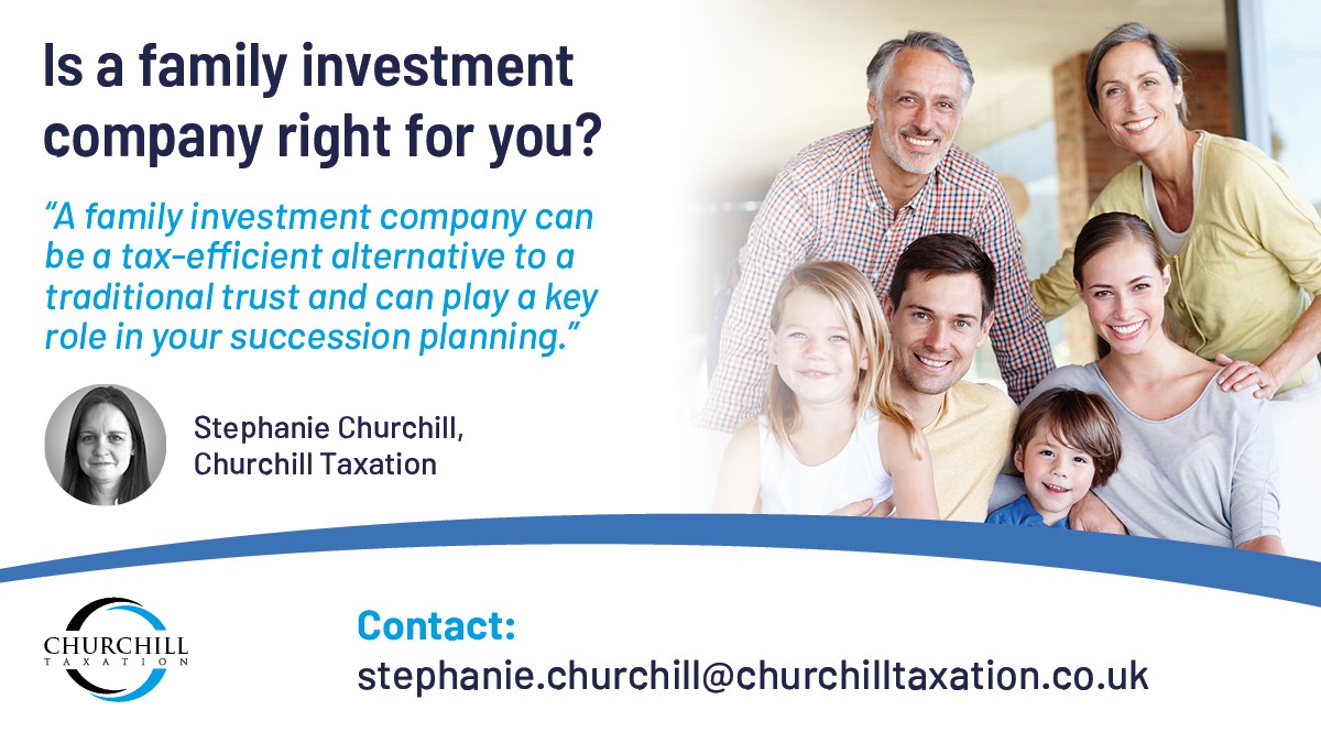 A family investment company is as alternative to a trust and can play a key role in your succession planning.

Our team can:
✅Help you decide if an FIC is right for you 
✅Set up a bespoke structure for you

Visit: churchilltaxation.co.uk/family-investm…

#FamilyInvestmentCompanies #Trusts #Tax
