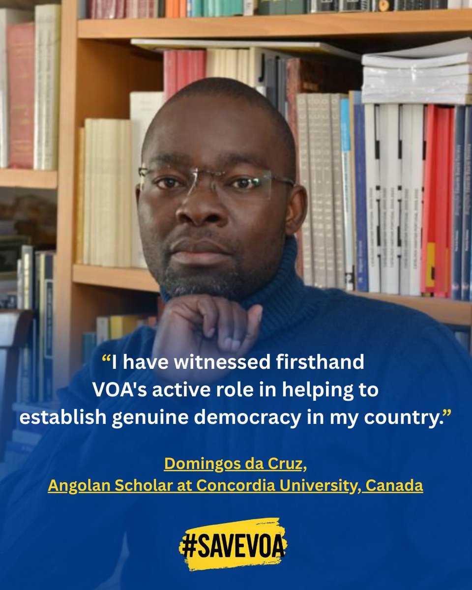 🧵 1/5 When Angolan scholar Domingos da Cruz received the news of Voice of America being shut down, he was one of the first people showing his solidarity to the Portuguese Service. He shared how VOA was important while growing up in Angola - a country recovering from decades