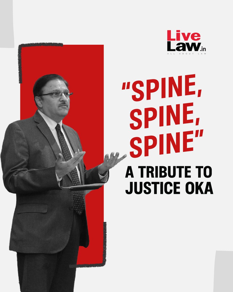 LiveLawIndia's tweet photo. At a program organized by 'The Leaflet' in December last year, Justice Gautam Patel, former judge of the Bombay High Court asked noted legal scholar, Professor Upendra Baxi about the three qualities that a citizen expected to see from a judge. “Spine, spine, spine”, was Professor Baxi's spontaneous response. Sharing the stage with Justice Patel and Professor Baxi was Justice Abhay Oka – a judge who personified this quality.
Read more: https://t.co/CtotWPXvJf