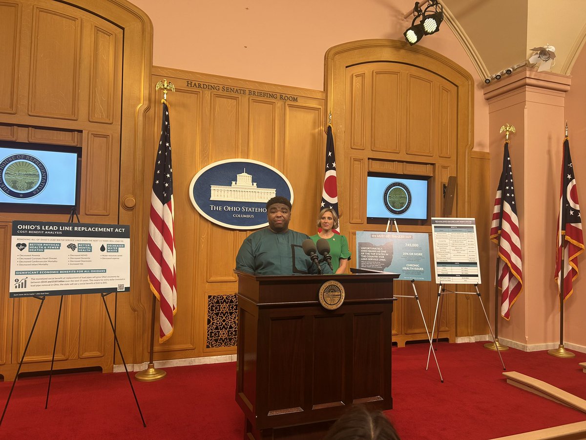Ohio House Reps Dontavius Jarrells (D) and Monica Robb Blasdel (R) are sponsoring a bill that would deal with lead content in water. 🧵