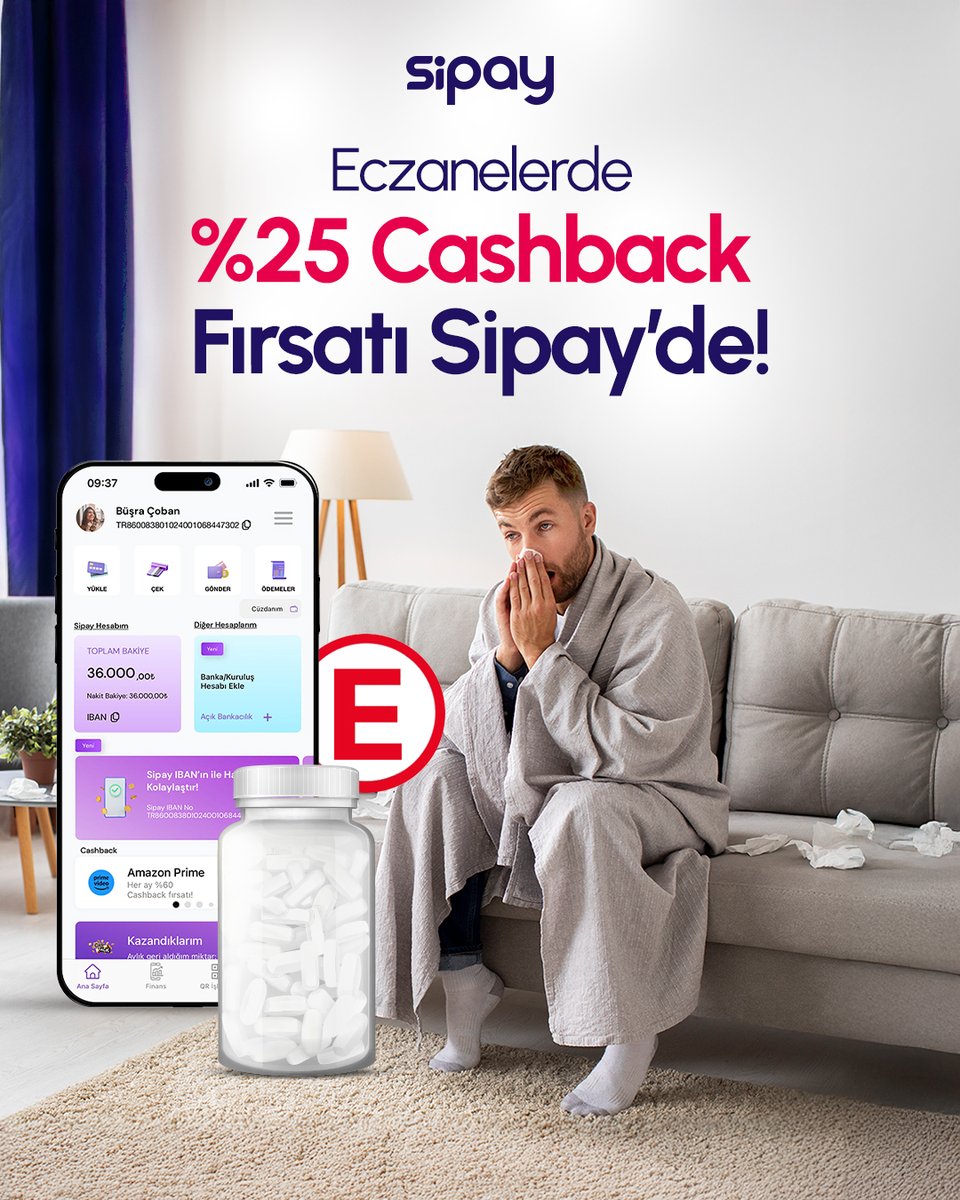 İyileşirken kazan! Sipay Card ile eczane harcamalarının %25’i cebine geri dönüyor. Sağlığın da cebin de güvende! 

#SipaySağlık