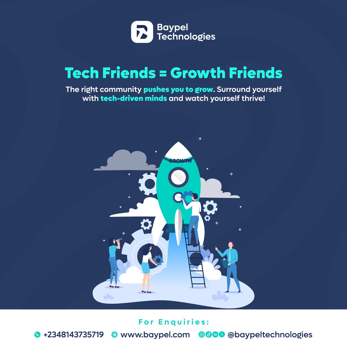 baypeltech's tweet photo. "Growth thrives on collaboration. A tech friend isn’t just helpful they’re essential. 💯

To join the community, 

click the link 👉https://t.co/B6AGhkkisE

#TechFriend = #GrowthFriend
#TechLeadership #DigitalInnovation https://t.co/mN6M1C0vdv