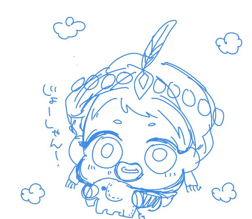 これは今描いてる原稿の一部のじょーしゃんのおもちゃ見せてくれるバブちゃん従者