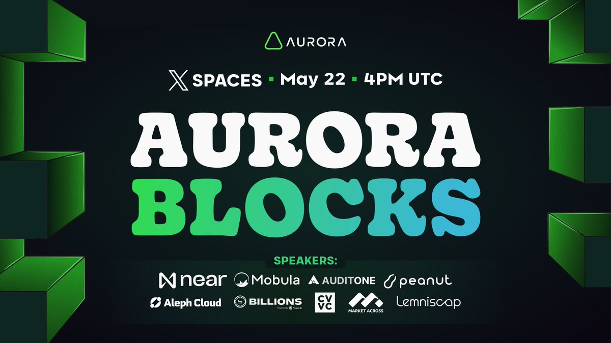 Aurora (@auroraisnear) on Twitter photo 🚨Builders, this one's for you 🫵
Launching your own chain? $250K in funding.
OG mentors, infra, GTM — in 6 weeks
X Space w/ partners: May 22, 4pm UTC
Featuring:
<a href="/NEARProtocol/">NEAR Protocol</a> <a href="/Mobulaio/">Mobula</a> <a href="/AuditOne_DAO/">AuditOne</a> <a href="/PeanutTrade/">Peanut Trade</a> <a href="/aleph_im/">Aleph Cloud</a> <a href="/billions_ntwk/">Billions</a> <a href="/CV_Labs/">CV Labs</a> <a href="/MarketAcross/">MarketAcross</a> <a href="/Lemniscap/">Lemniscap</a> 🚨Builders, this one's for you 🫵
Launching your own chain? $250K in funding.
OG mentors, infra, GTM — in 6 weeks
X Space w/ partners: May 22, 4pm UTC
Featuring:
<a href="/NEARProtocol/">NEAR Protocol</a> <a href="/Mobulaio/">Mobula</a> <a href="/AuditOne_DAO/">AuditOne</a> <a href="/PeanutTrade/">Peanut Trade</a> <a href="/aleph_im/">Aleph Cloud</a> <a href="/billions_ntwk/">Billions</a> <a href="/CV_Labs/">CV Labs</a> <a href="/MarketAcross/">MarketAcross</a> <a href="/Lemniscap/">Lemniscap</a>