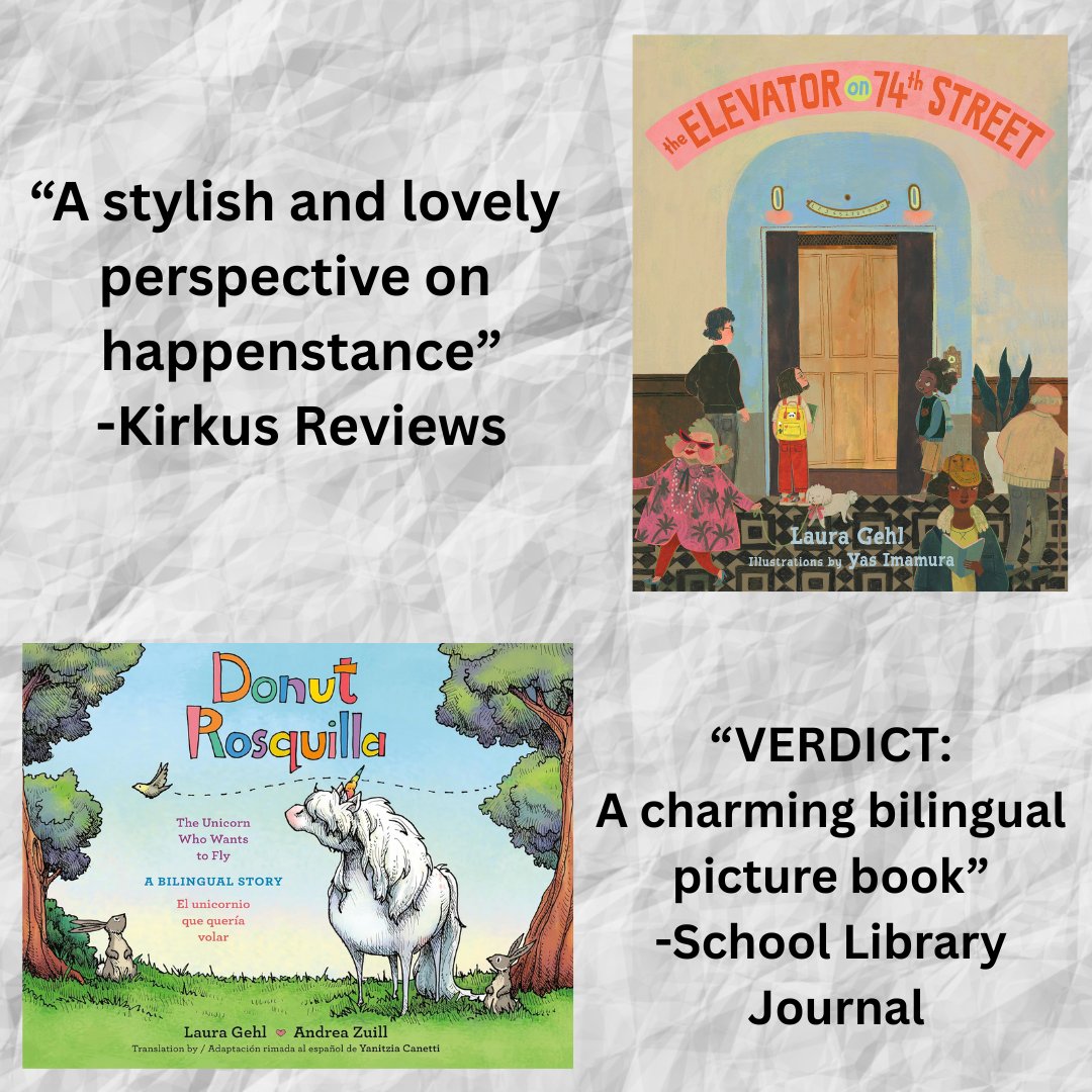 Laura Gehl (@authorlauragehl) on Twitter photo Grateful for two new glowing reviews! Thank you <a href="/KirkusReviews/">Kirkus Reviews</a> and <a href="/sljournal/">SchoolLibraryJournal</a>!
DONUT/ROSQUILLA is out now, and THE ELEVATOR ON 74th STREET is available for pre-order. Grateful for two new glowing reviews! Thank you <a href="/KirkusReviews/">Kirkus Reviews</a> and <a href="/sljournal/">SchoolLibraryJournal</a>!
DONUT/ROSQUILLA is out now, and THE ELEVATOR ON 74th STREET is available for pre-order.