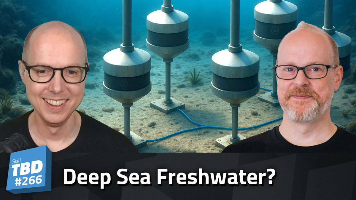 UndecidedTech's tweet photo. Latest follow-up podcast is out! YouTube: https://t.co/0qyU5q1djI Audio version: https://t.co/EEBmxLb3FK Sean and I talk about desalination efforts deep under the ocean, and how it may play a part in solving water shortages. Don’t get salty before taking a listen. https://t.co/IZhFAph70C