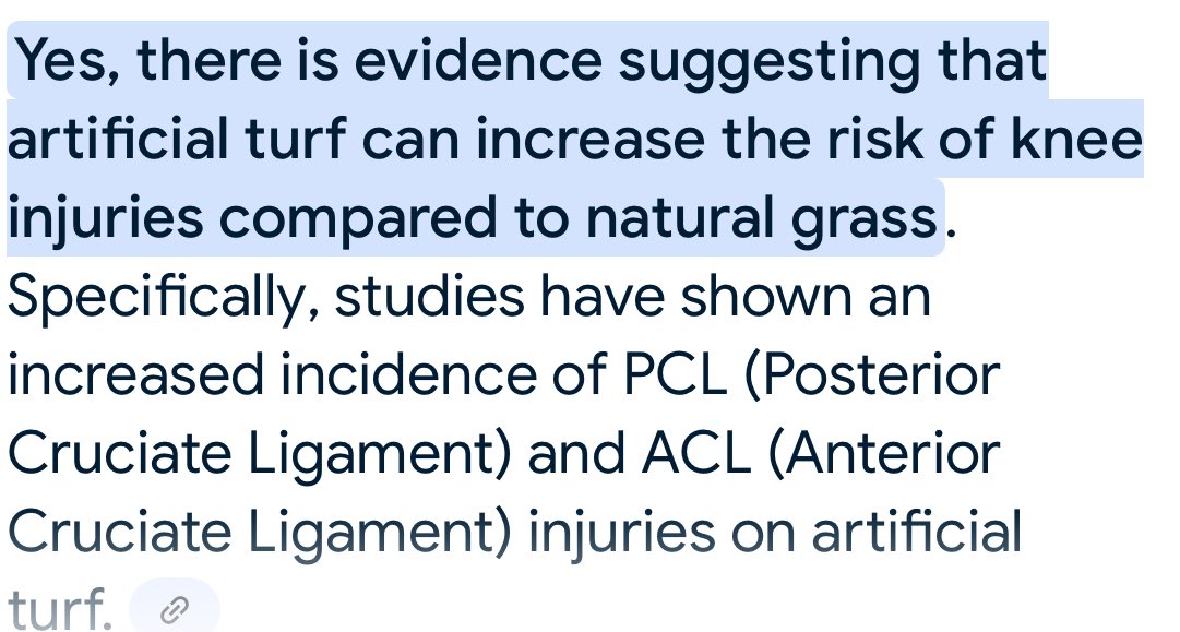 Maybe should focus on actual health and safety concerns like artificial turfs 🤷🏼 

My two cents
