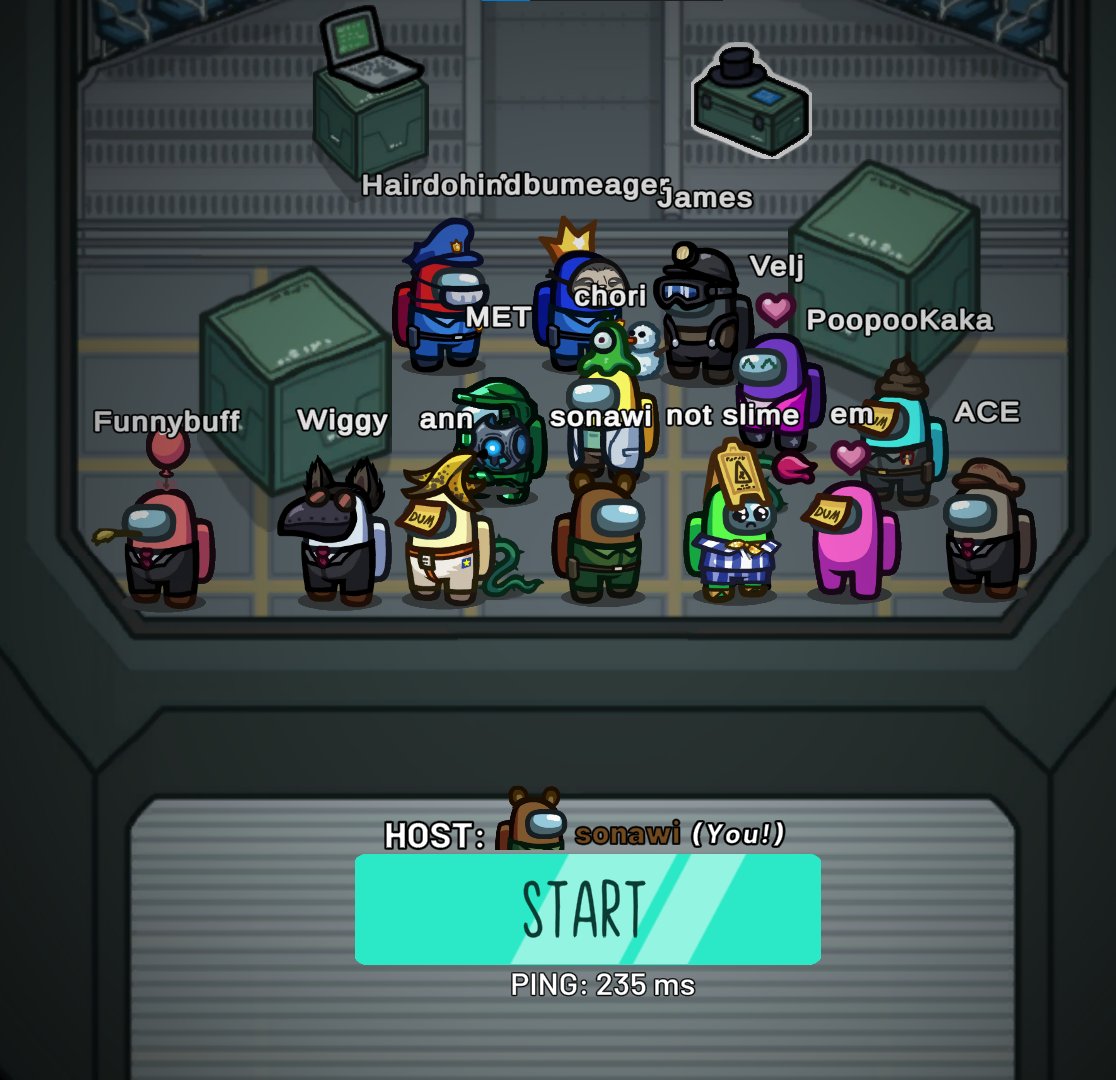 stacked among us lobby but these rats vote me off for even opening my mouth.