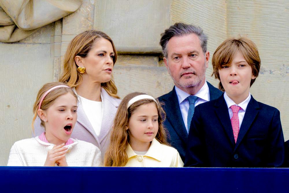 royalchildren_'s tweet photo. #PrincessMadeleine #ChrisONeill #PrincessLeonore #PrinceNicolas and #PrincessAdrienne of Sweden attend King Carl XVI Gustaf of Sweden's 79th birthday celebrations, at the Royal Palace in Stockholm, Sweden 👑🎂 -April 30th 2025.
.
📷 : https://t.co/bI0gVPiNqR. https://t.co/qeavcGXPFM