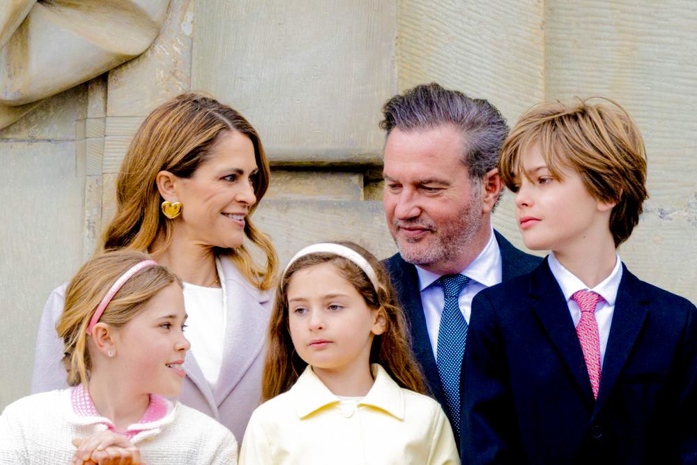 royalchildren_'s tweet photo. #PrincessMadeleine #ChrisONeill #PrincessLeonore #PrinceNicolas and #PrincessAdrienne of Sweden attend King Carl XVI Gustaf of Sweden's 79th birthday celebrations, at the Royal Palace in Stockholm, Sweden 👑🎂 -April 30th 2025.
.
📷 : https://t.co/bI0gVPiNqR. https://t.co/qeavcGXPFM