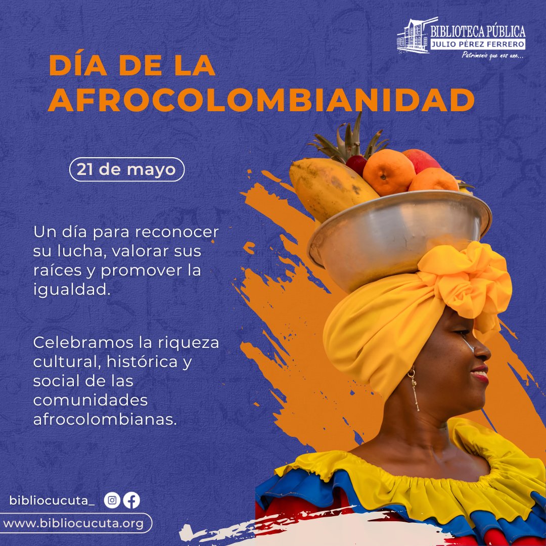 Día de la Afrocolombianidad | 21 de mayo 🇨🇴

Hoy celebramos la diversidad, la resistencia, la cultura y la herencia viva del pueblo afrocolombiano, que ha aportado con su historia, sus saberes, su arte y su fuerza a la construcción de nuestra identidad como nación.

#BiblioCúcuta