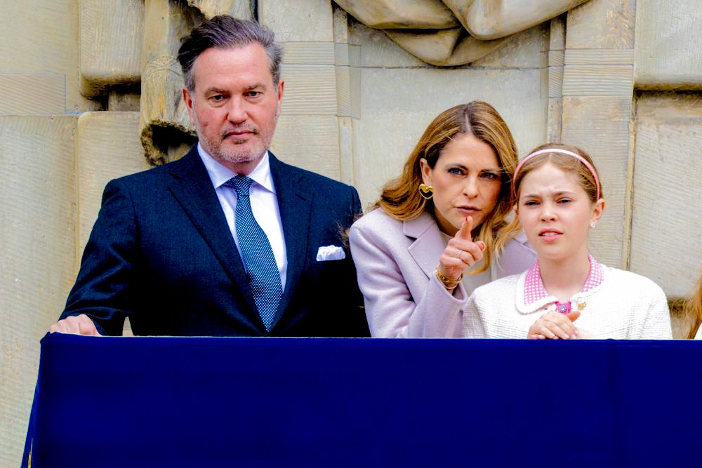 royalchildren_'s tweet photo. #PrincessMadeleine #ChrisONeill #PrincessLeonore #PrinceNicolas and #PrincessAdrienne of Sweden attend King Carl XVI Gustaf of Sweden's 79th birthday celebrations, at the Royal Palace in Stockholm, Sweden 👑🎂 -April 30th 2025.
.
📷 : https://t.co/bI0gVPiNqR. https://t.co/j6L3BSCkPp