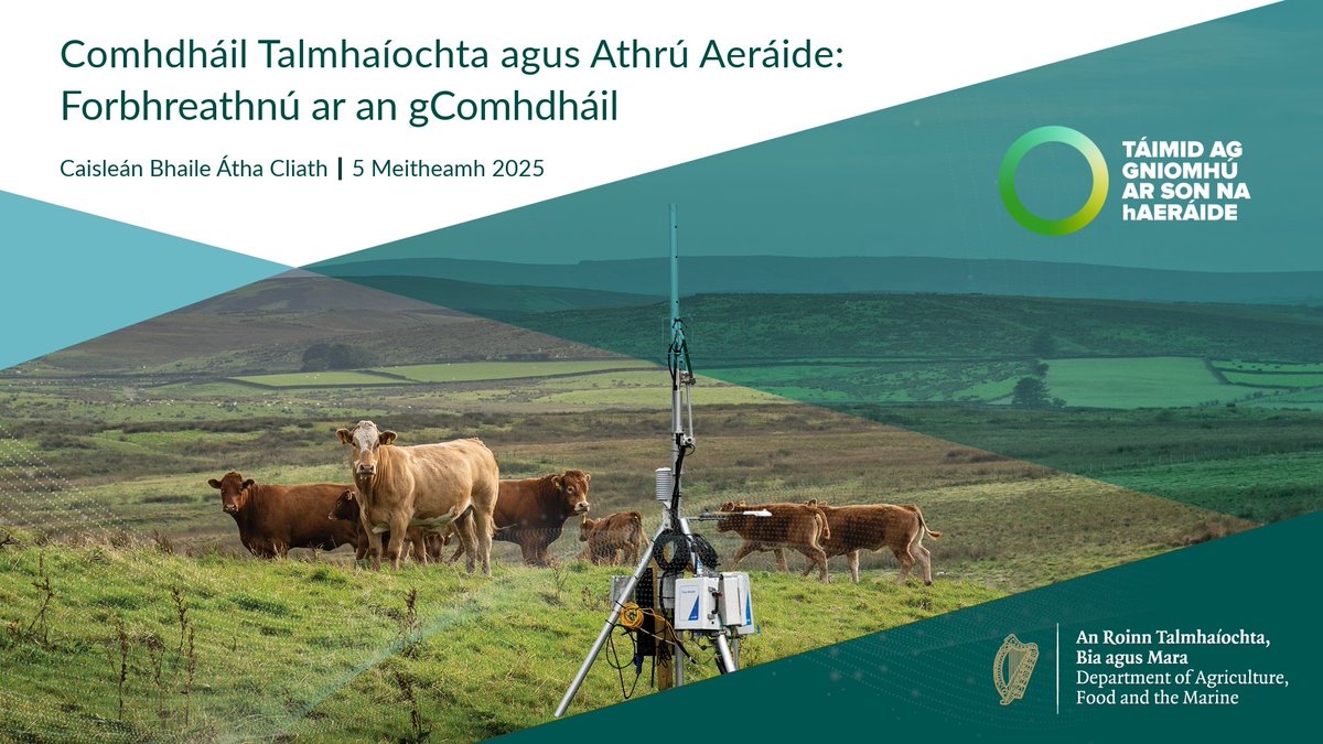 Is comhdháil náisiúnta í “Comhdháil Talmhaíochta agus Athrú Aeráide – Beart de réir na hEolaíochta” de chuid na Roinne Talmhaíochta, Bia agus Mara atá dírithe ar aghaidh a thabhairt ar an gcaidreamh casta idir talmhaíocht agus athrú aeráide.

agriclimateconf.com